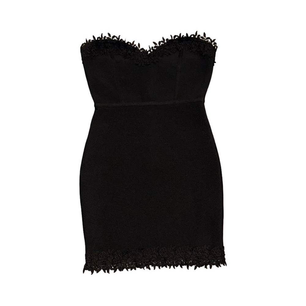 Goth Black Pretty Strapless Dress with zipper - Picture 4 of 10